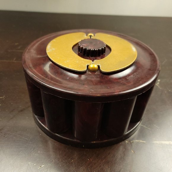 Vintage TURNIT MFG CO Poker Chip & Cards Caddy 1950s Marbled Bakelite with Chips - Picture 10 of 15